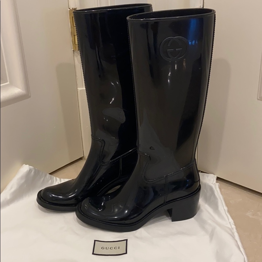 Gucci rubber rain boots